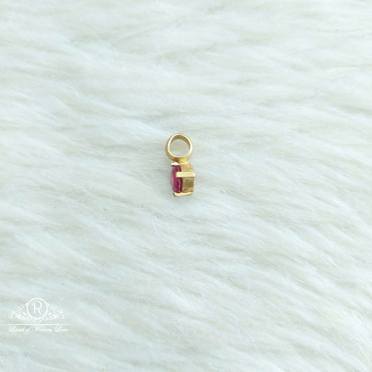 Silver Small Kempu Stone Locket-SA571