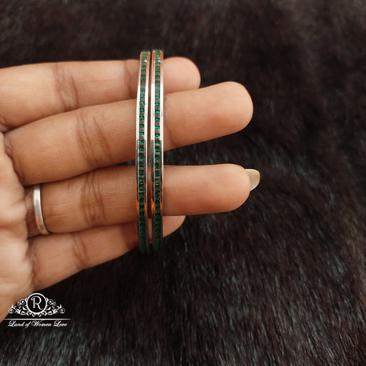 Silver Platinum Polish Bangles-SS02