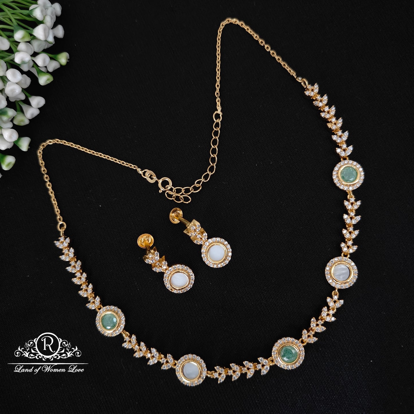 earrings silver stone necklace with earrings 92.5 silver ramala jewelry / ramala collections