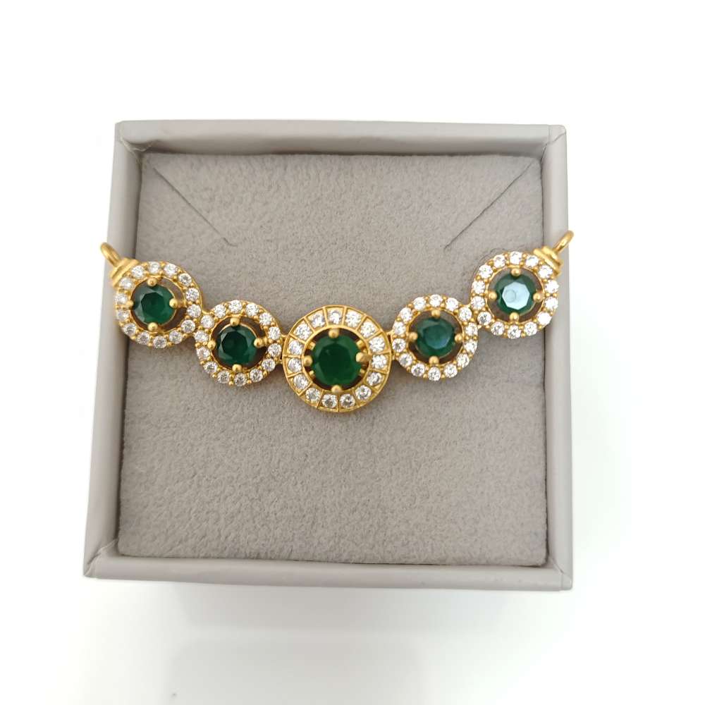 silver green stones mala locket-rcm713 92.5 silver ramala jewelry / ramala collections