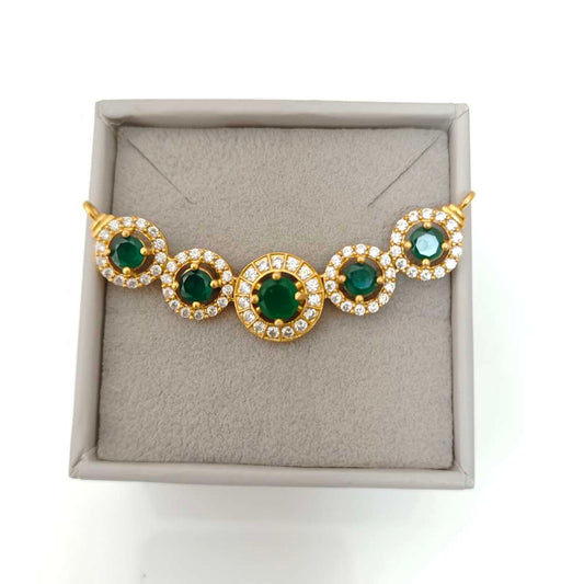 silver green stones mala locket-rcm713 92.5 silver ramala jewelry / ramala collections