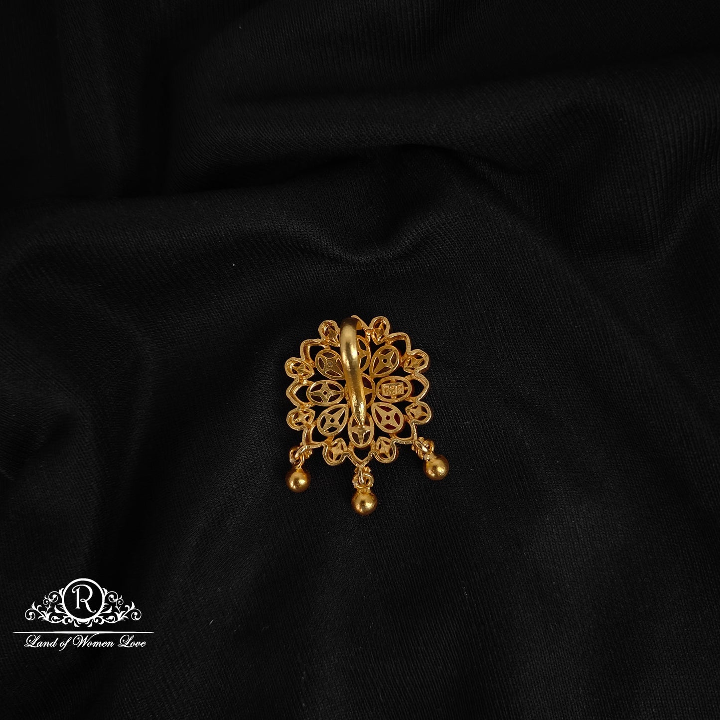 92.5 Silver flower design Navaratna pendant-RCCP370