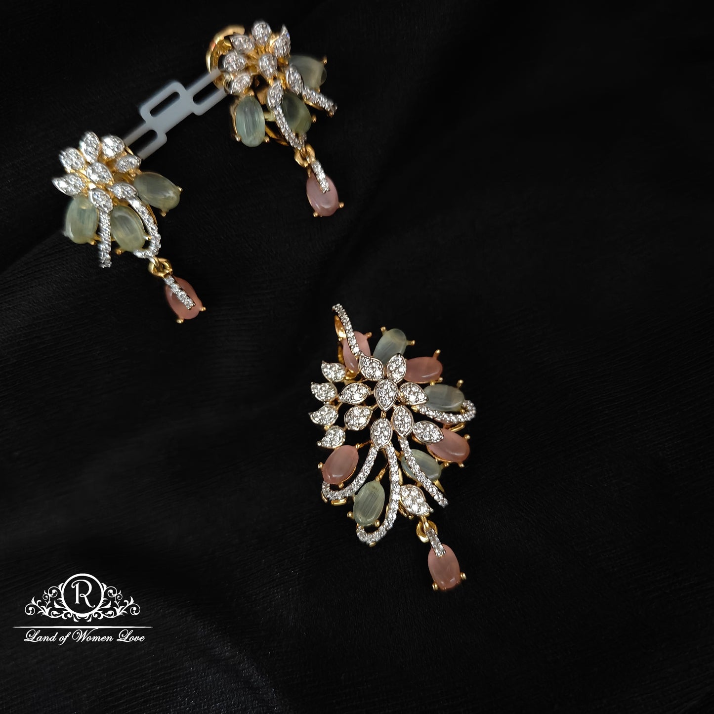 Silver CZ- stone pendant -RCDS427