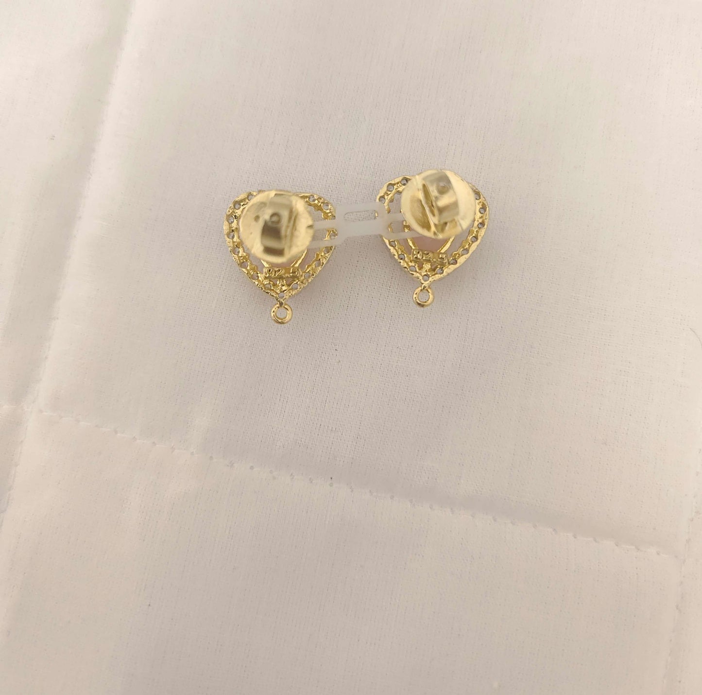 Silver CZ- Heart Design Earrings With Matching Locket-JR208JR209