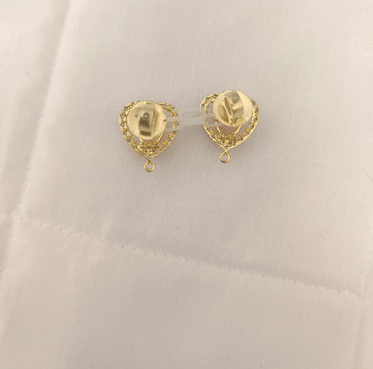 Silver CZ- Heart Design Earrings With Matching Locket-JR208JR209