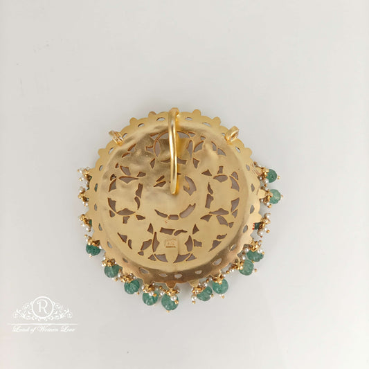 Peacock design Kundans Mala Locket-RC185PK01