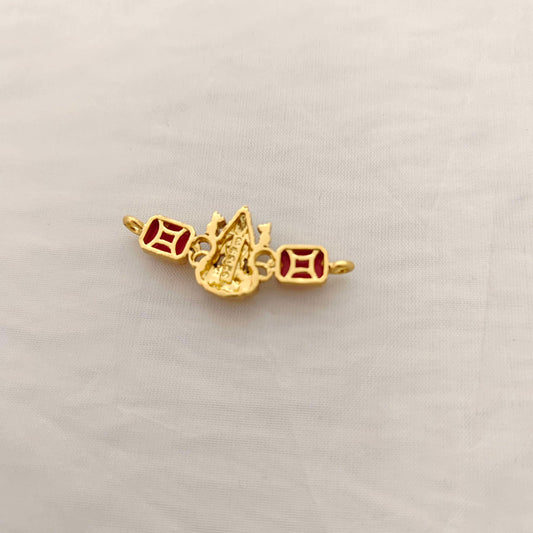 Silver  lakshmi devi coral locket-RCM593