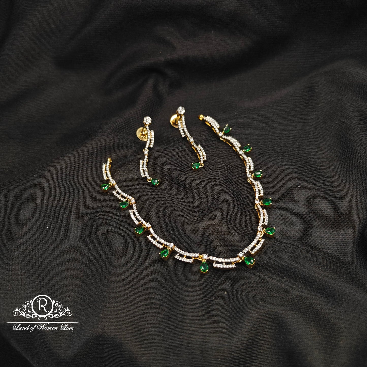 necklace diamond finishing silver necklace set 92.5 silver ramala jewelry / ramala collections