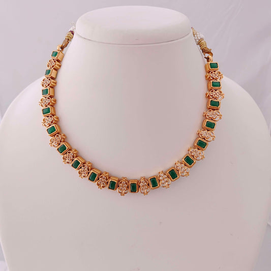 necklace silver cz-gold polish necklace designs -rcp065 cz 92.5 silver ramala jewelry / ramala collections