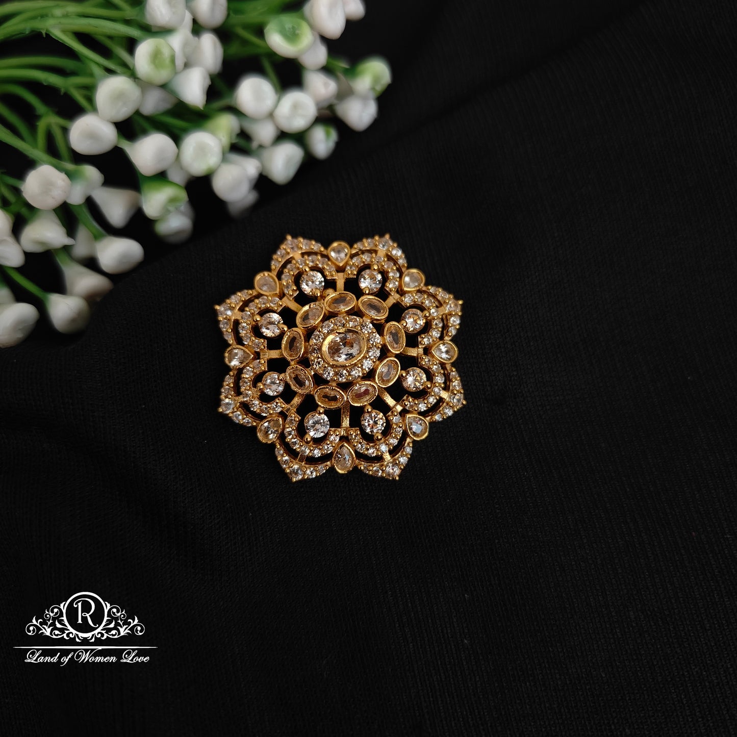 pendant 92.5 silver simple and cute side pendant with cz- stones -rcjr895 cz 92.5 silver ramala jewelry / ramala collections