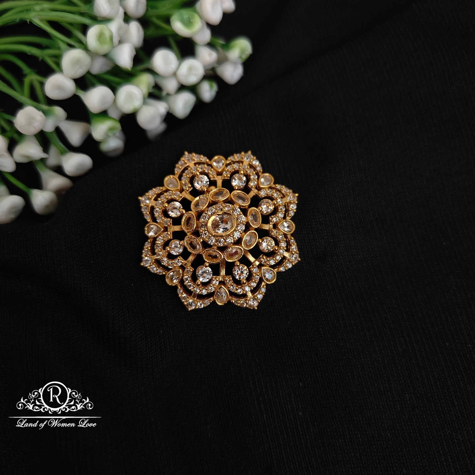 pendant 92.5 silver simple and cute side pendant with cz- stones -rcjr895 cz 92.5 silver ramala jewelry / ramala collections