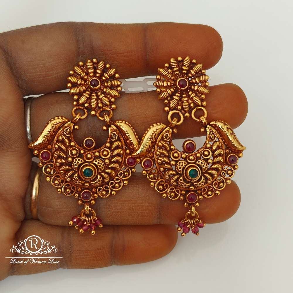 Silver Chandabali Design Earrings-RCJR535