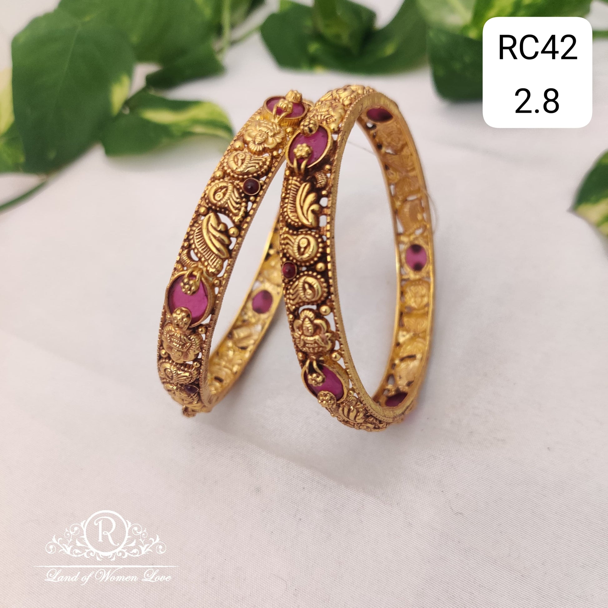 bangle silver lakshmi devi bangles -rcgh024 ruby 92.5 silver ramala jewelry / ramala collections