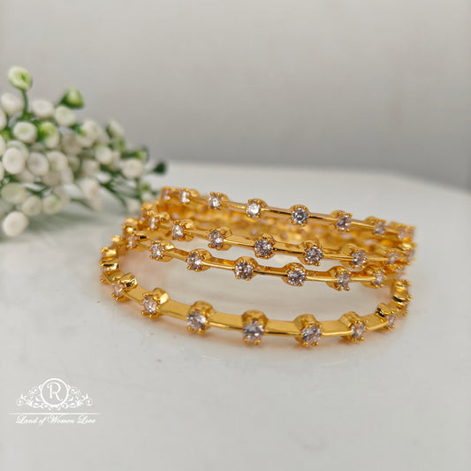 92.5 silver simple and Cute bangles with CZ- stones -RCHK0152