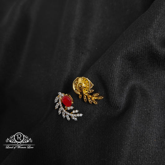 92.5 Silver Leaf design earrings-RCCP336