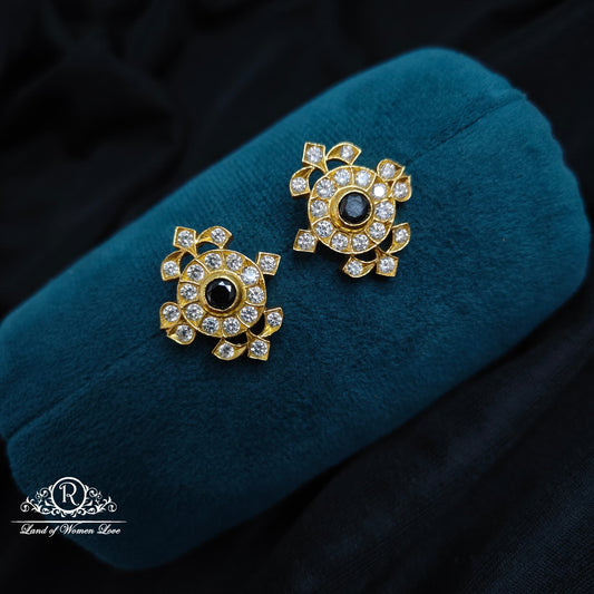 earrings silver white stone earrings -rc89-60m27 92.5 silver ramala jewelry / ramala collections