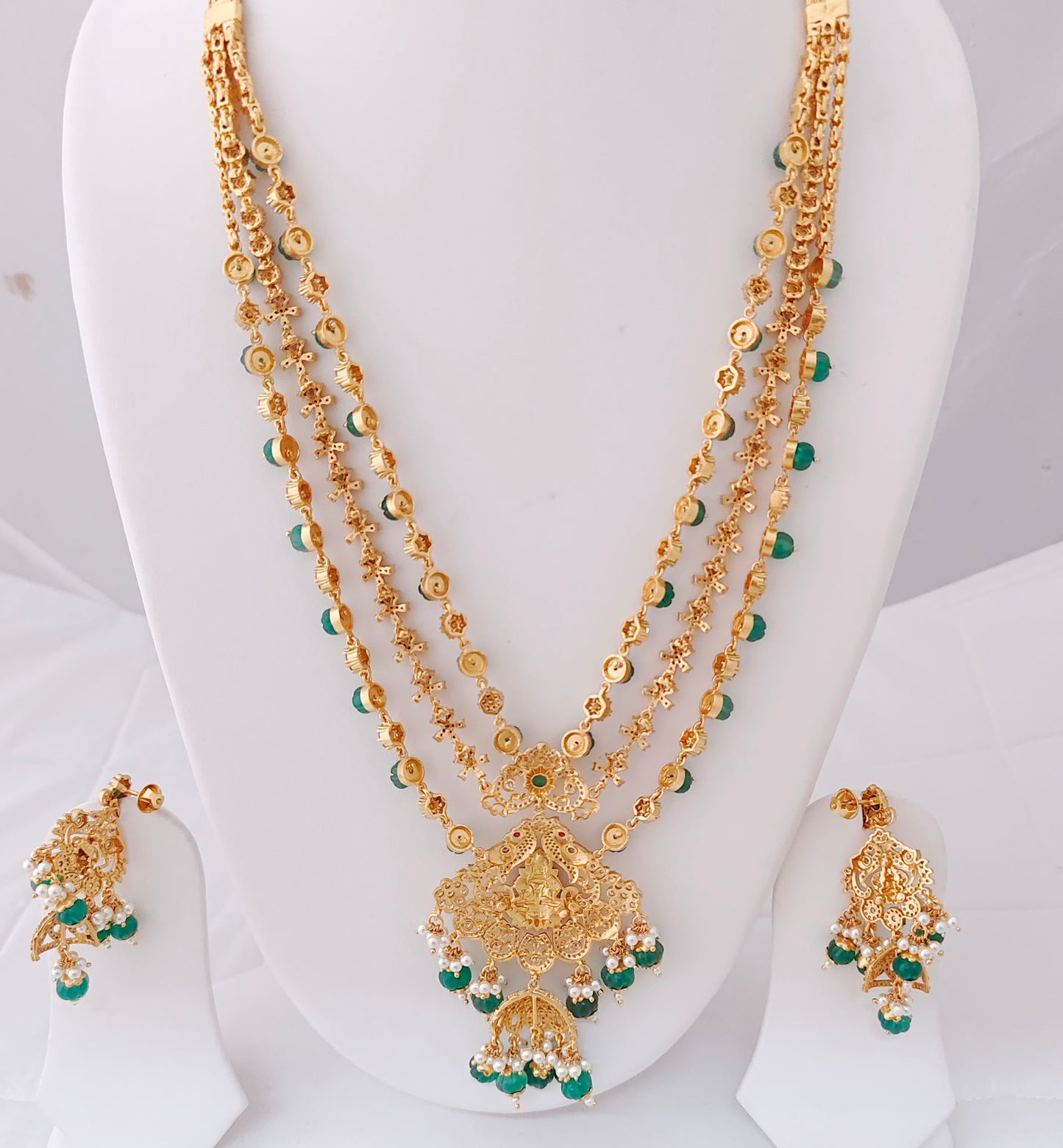 Silver CZ-gold polish haram designs -RCM504,RCM511