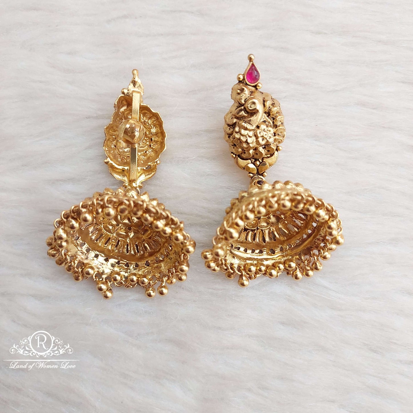 Silver Peacock jhumkas-S659