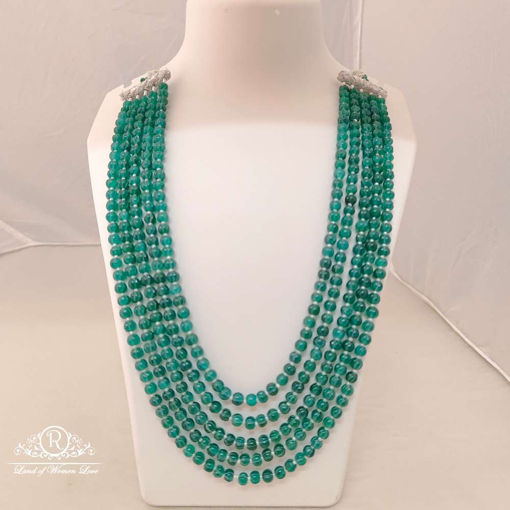 Green Pumpkin 5 Lines Beads-RCMB40