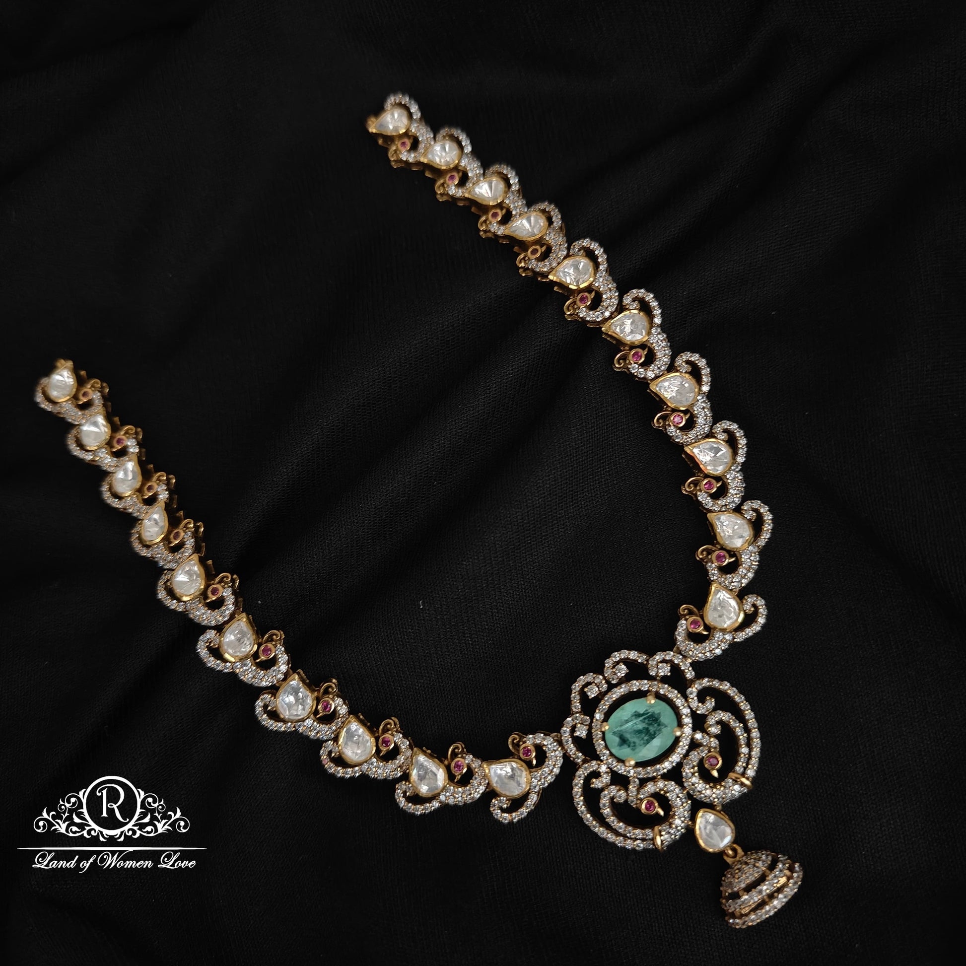 necklace silver moissanite necklace -rcrs22 moissanite 92.5 silver ramala jewelry / ramala collections