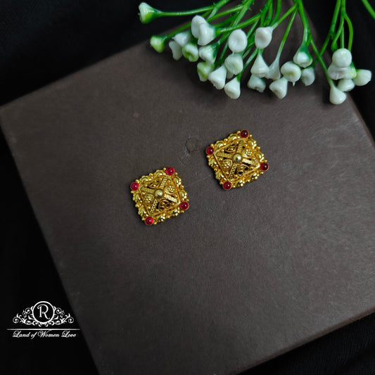 earrings silver earrings ruby 92.5 silver ramala jewelry / ramala collections