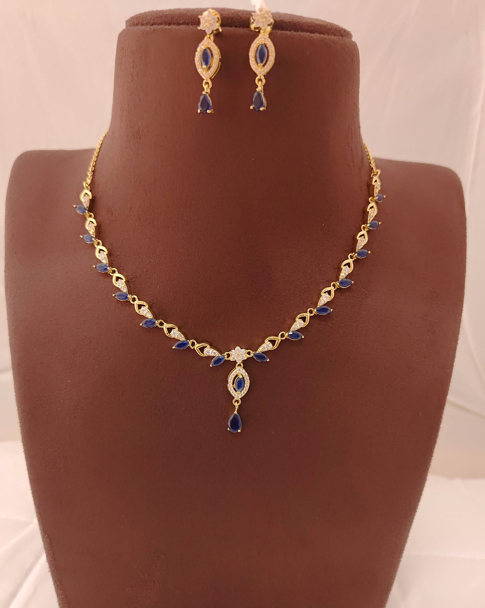 earrings silver cz- stones necklace with matching earrings-rces25rces26 cz 92.5 silver ramala jewelry / ramala collections