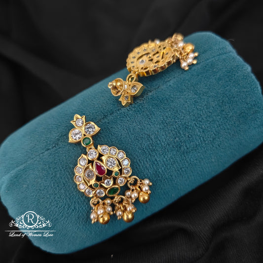 92.5 silver simple and Cute earrings with hangings -RCDS310