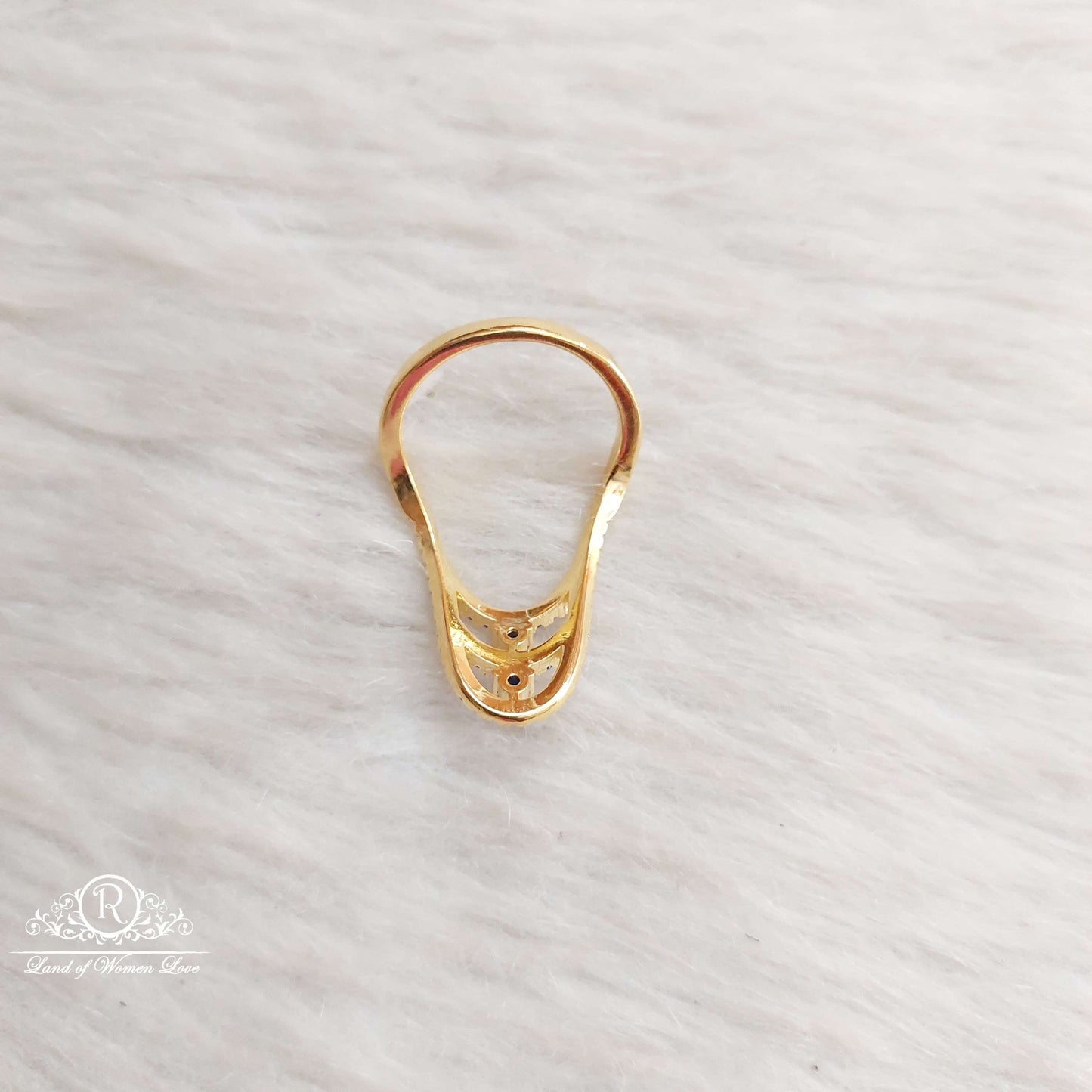 Silver Blue Stones Finger Ring-SA128