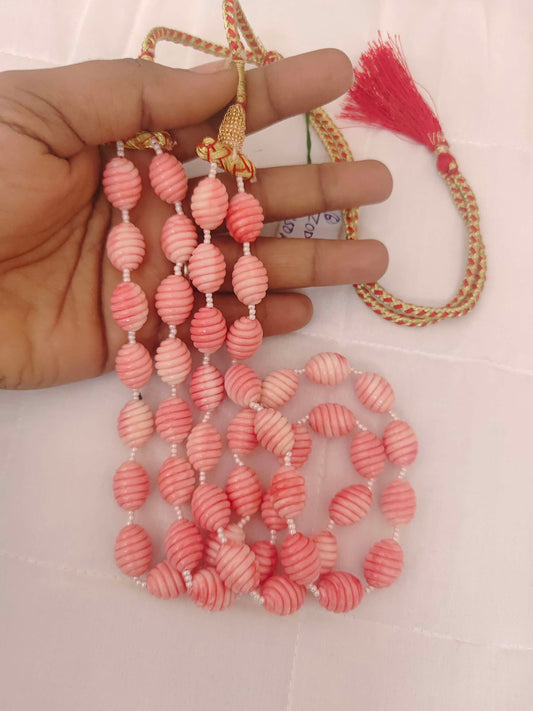 Coral Shapes 2 Line Beads Mala-RCMB03