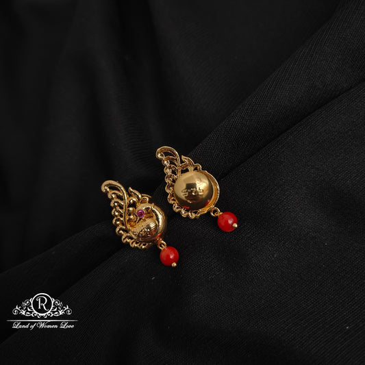 92.5 Silver peacock design earrings-RCK266