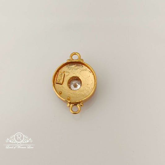 Silver Kempu Stones Side Locket-RCJR652