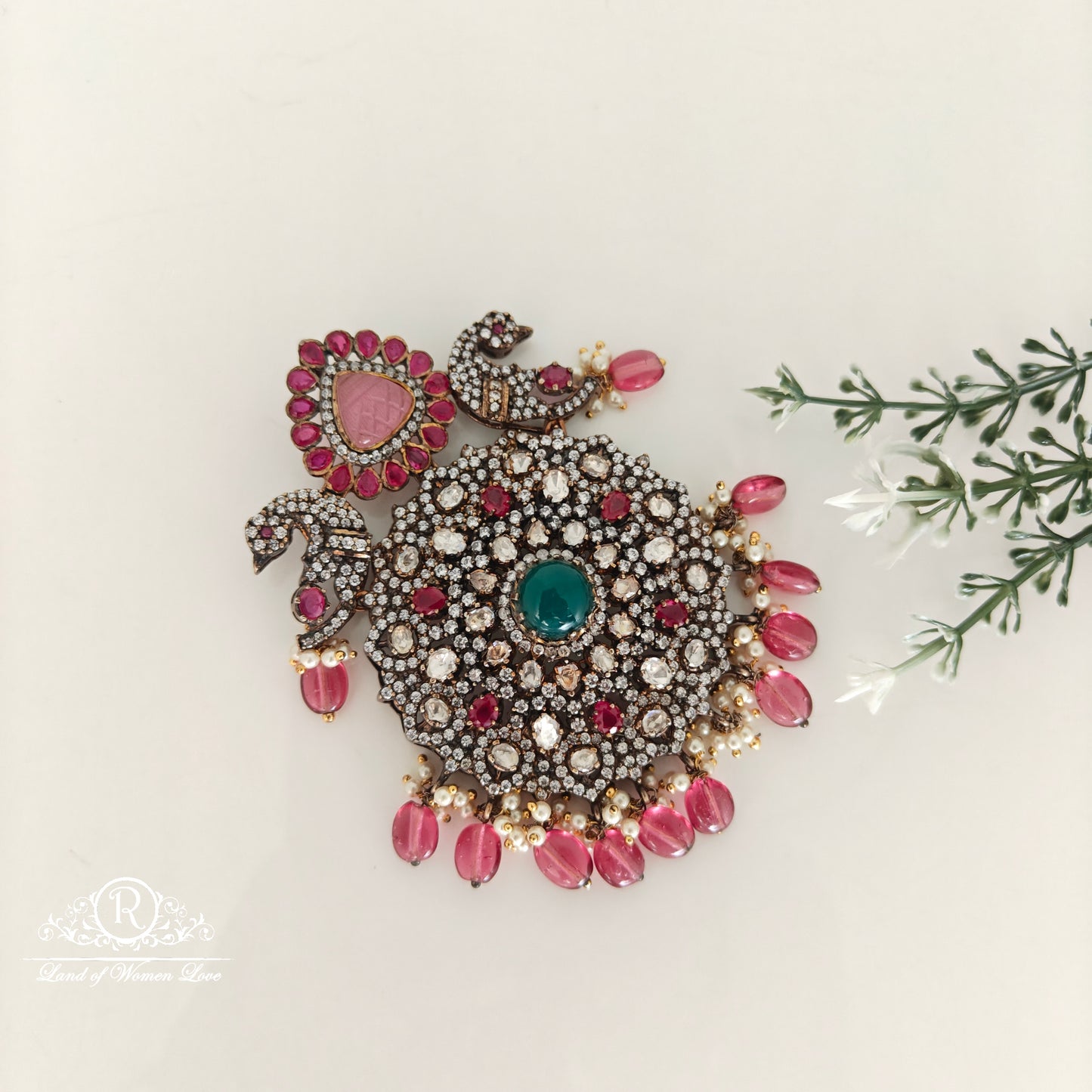 pendant victorian silver pendant-rch702 92.5 silver ramala jewelry / ramala collections