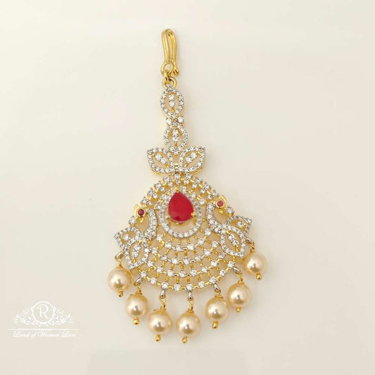 silver diamond replica design cz-stones peacock model tikkas-rccp31 cz 92.5 silver ramala jewelry / ramala collections