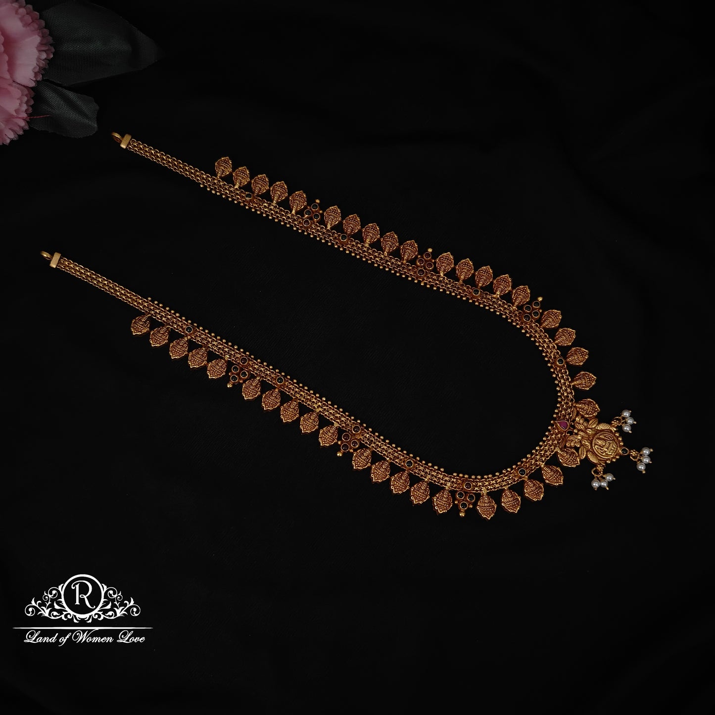 haram 92.5 silver simple and cute haram with lakshmi devi design -rcz89 92.5 silver ramala jewelry / ramala collections