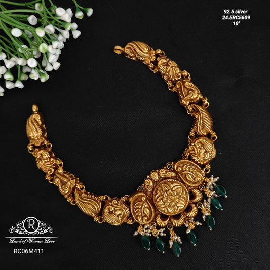 necklace silver peacock design necklace -rc06 m411 92.5 silver ramala jewelry / ramala collections