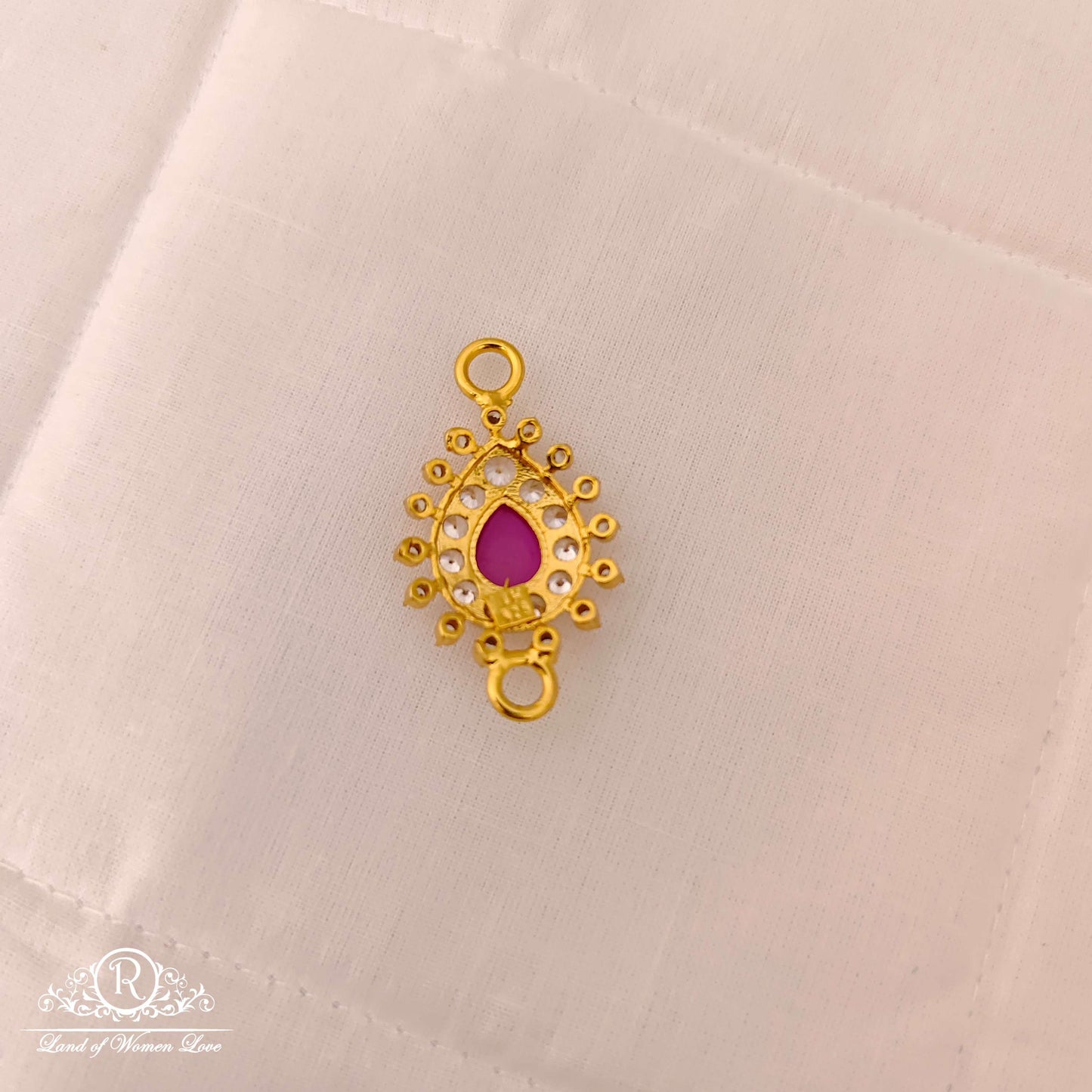 Silver Kempu Stone Side Pendant Design-JR142