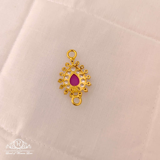 Silver Kempu Stone Side Pendant Design-JR142