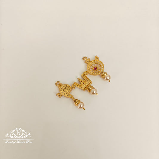 92.5 silver simple and Cute shanku chakra mala locket  -RCDS379