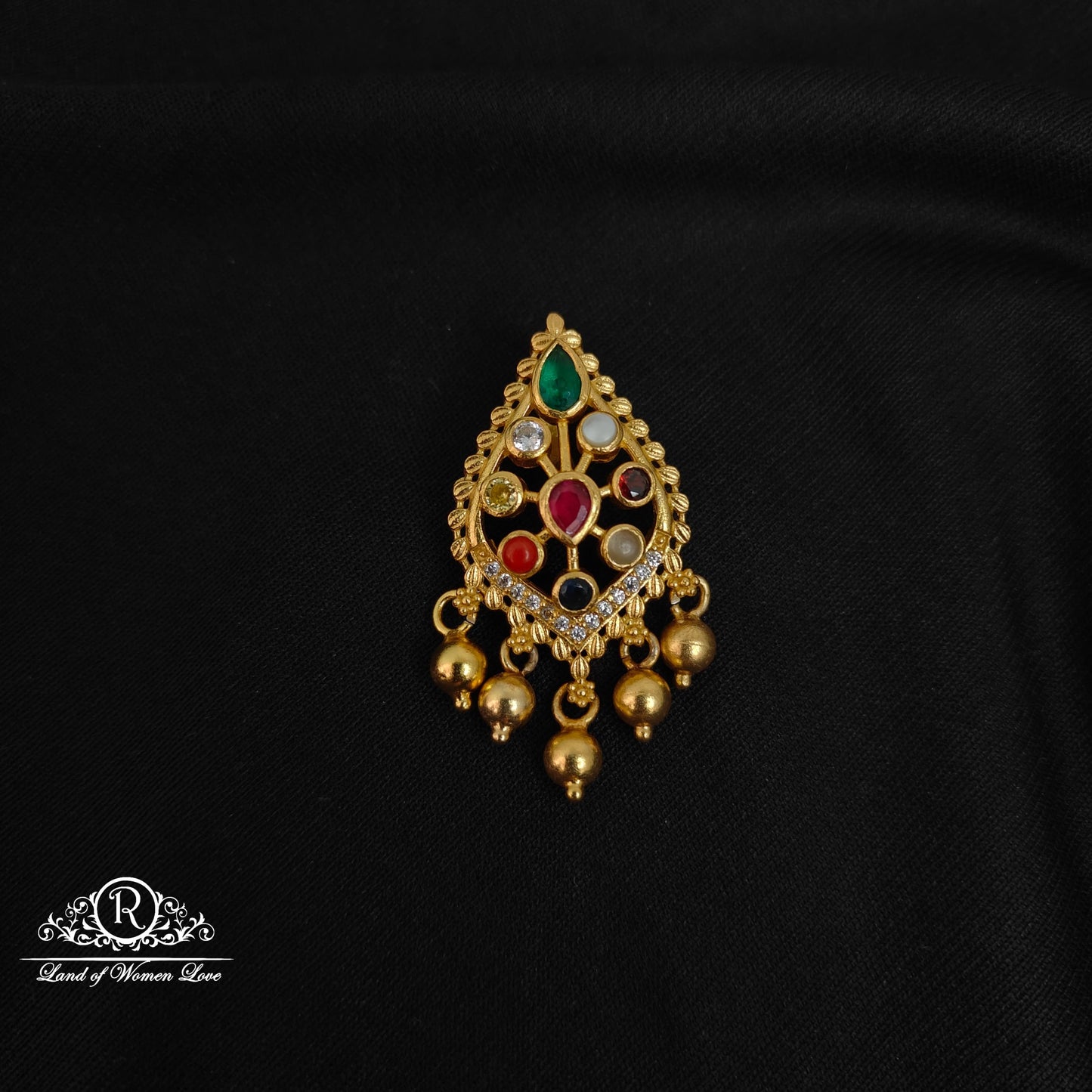 pendant silver navaratna pendant-rccp313 navaratna 92.5 silver ramala jewelry / ramala collections