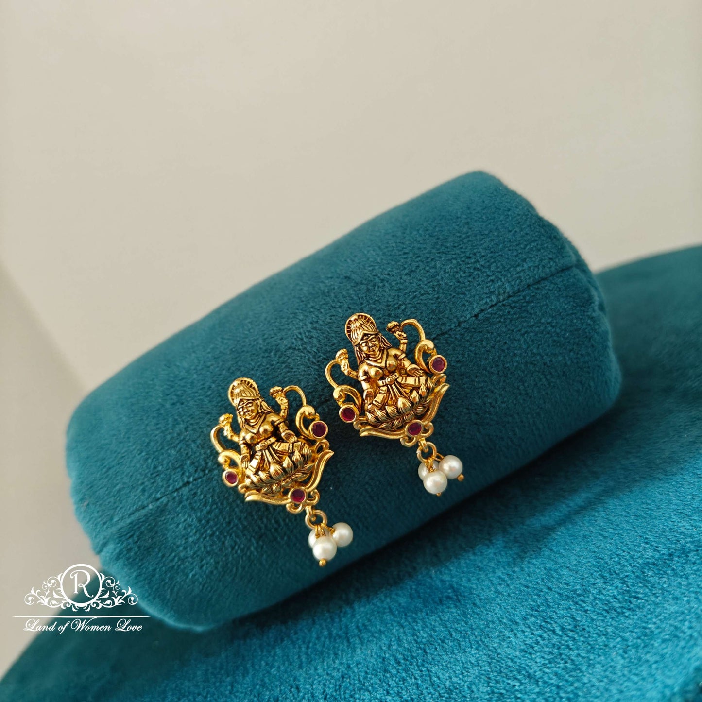 earrings lakshmi devi design silver earrings-rc94-60m069 92.5 silver ramala jewelry / ramala collections