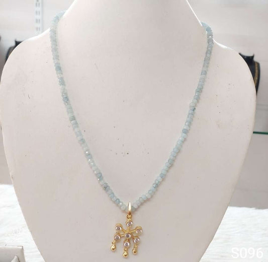 chain silver white stones locket design beads chain-s096 92.5 silver ramala jewelry / ramala collections