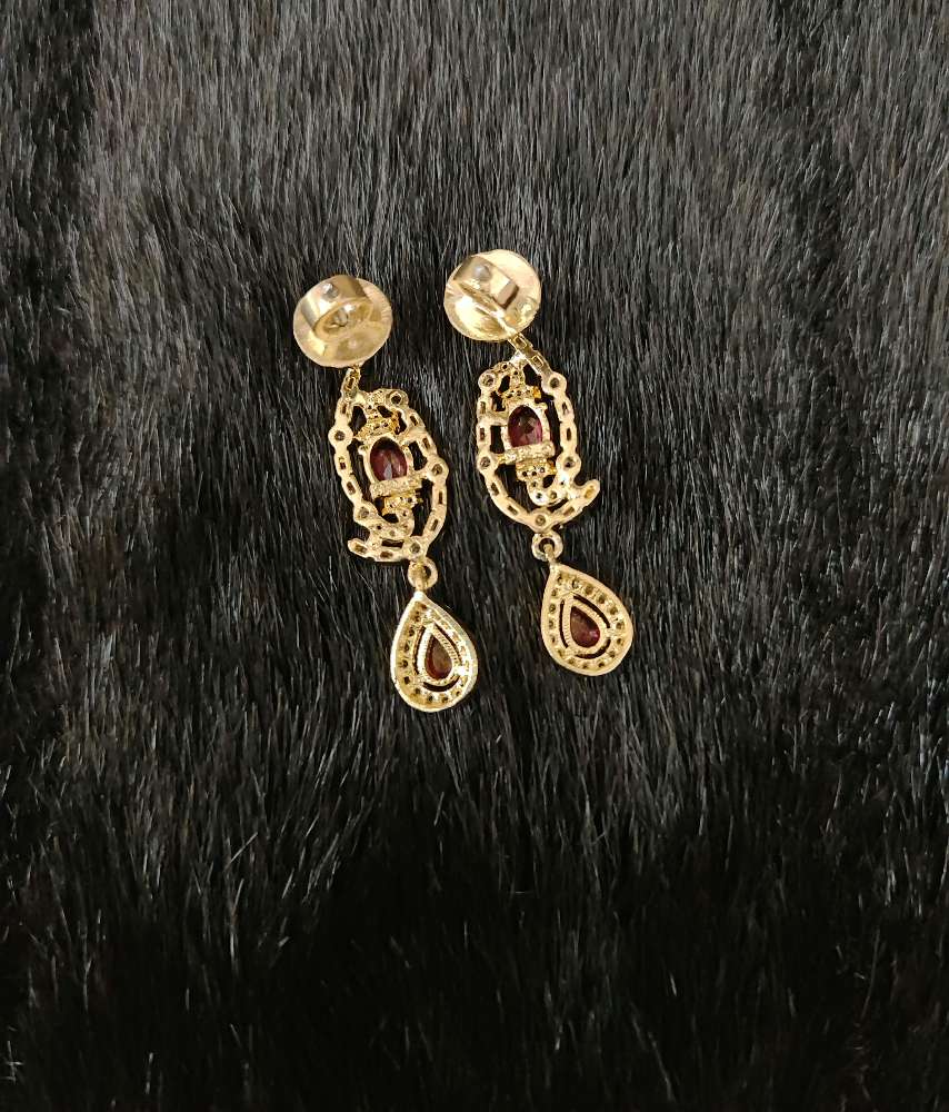 Silver CZ- Stones Earrings With Matching Locket-JR206JR207