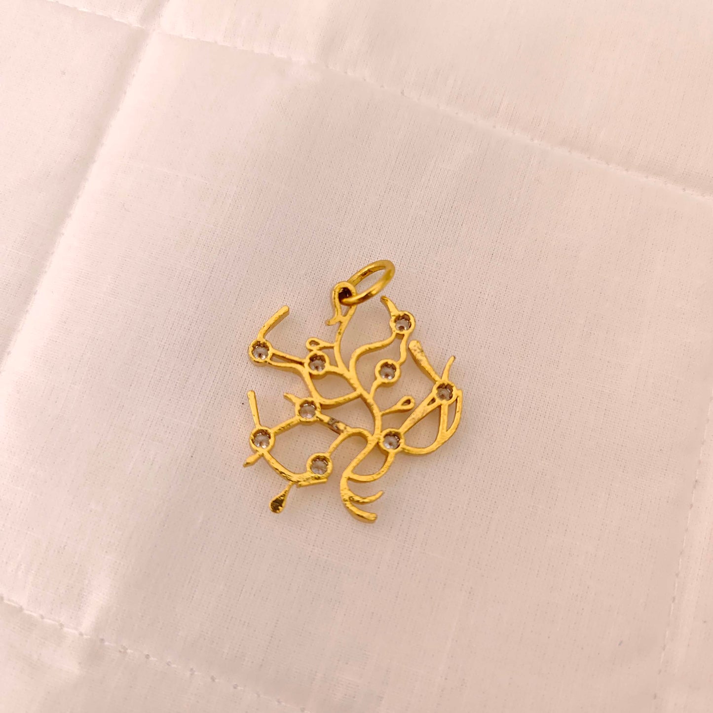 Silver White Stones Locket-JR143