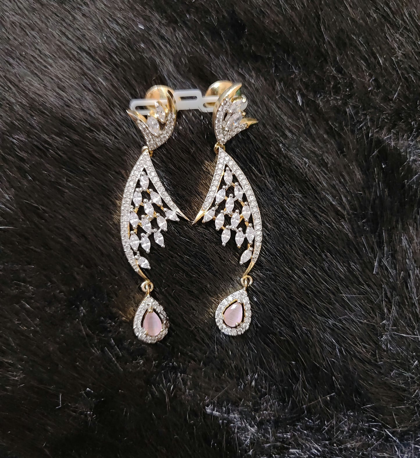 Silver CZ- White Stones Earrings-JR202