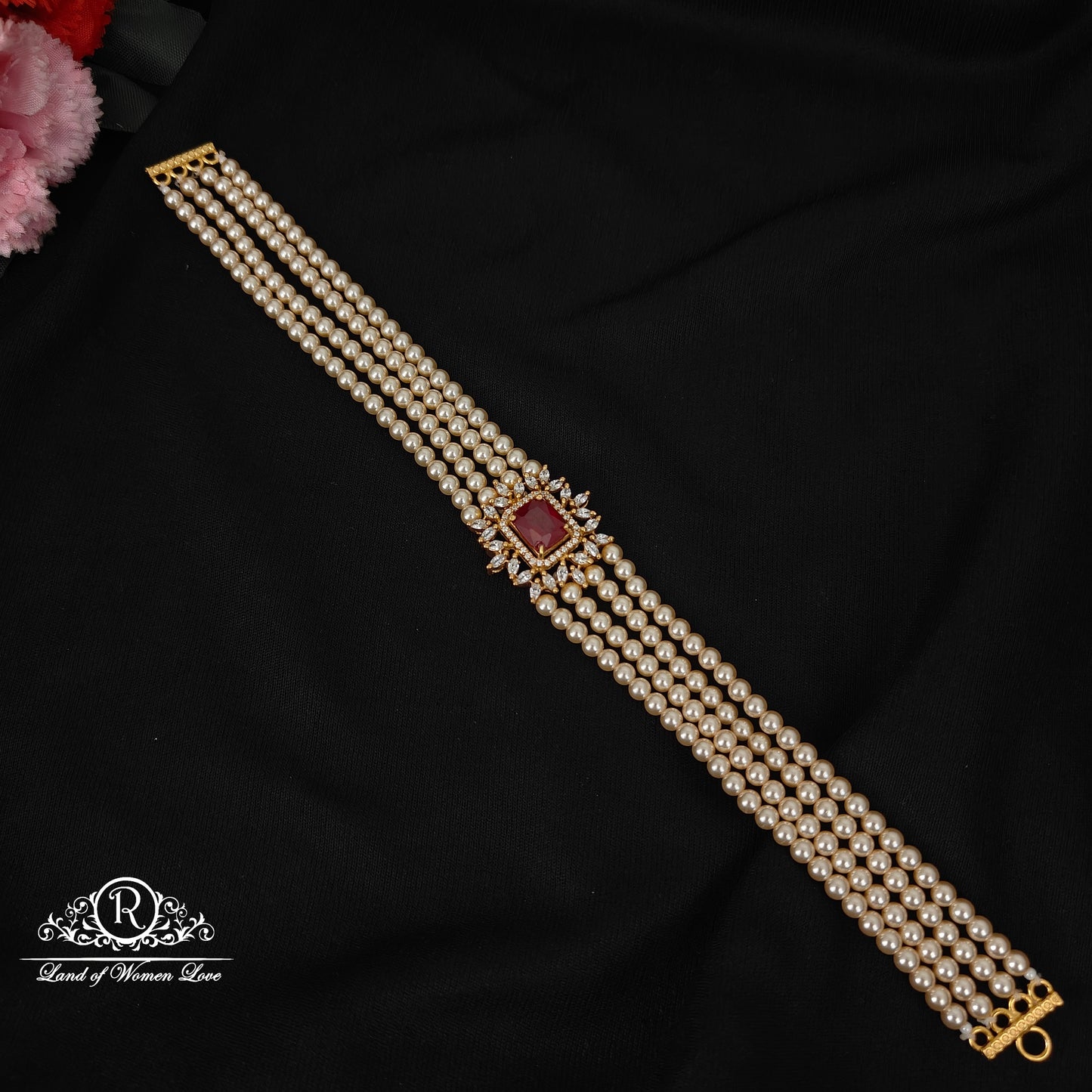 pearls silver chocker-rcjr728 92.5 silver ramala jewelry / ramala collections