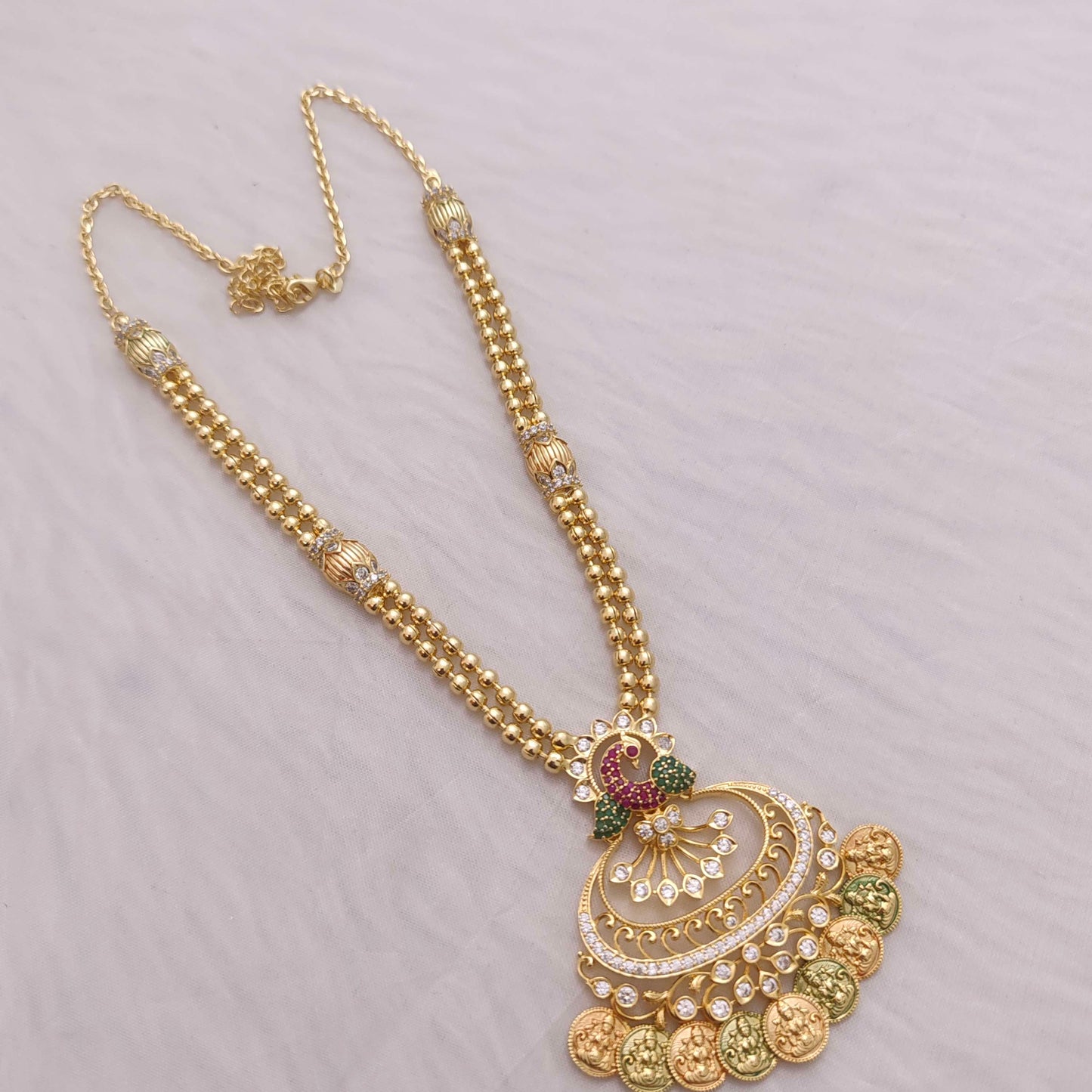 Silver peacock necklace -RCT08