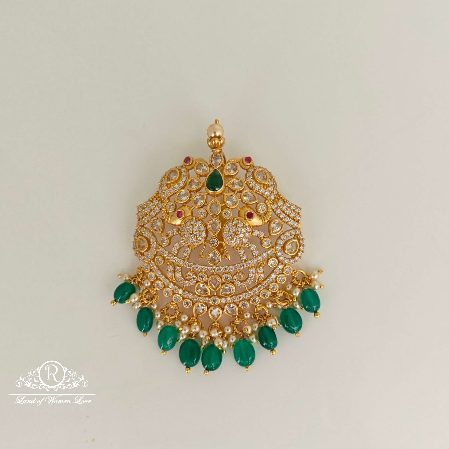 pendant peacock design cz- stones silver pendant-rc94-60m035 cz 92.5 silver ramala jewelry / ramala collections