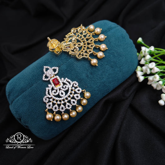 Silver diamond finishing earrings-RCDD260