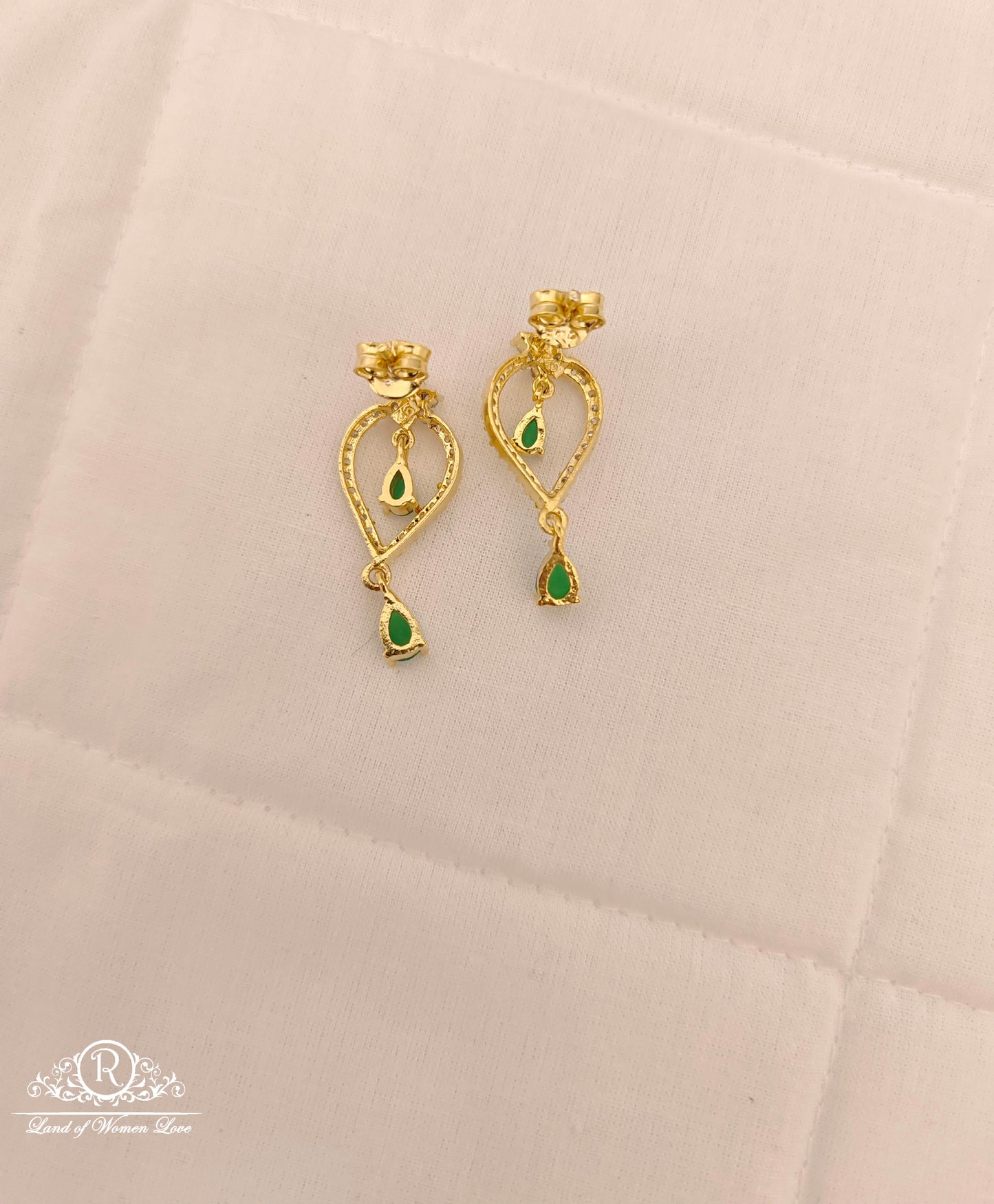 Silver CZ- Stones Necklace With Matching Earrings-RCES21RCES22