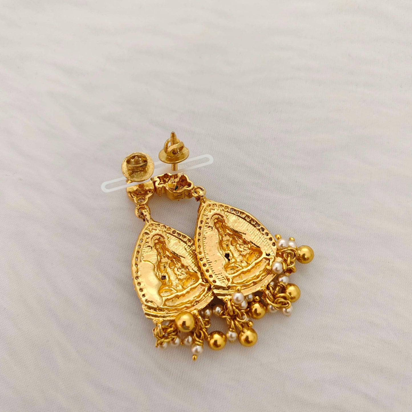 Silver lakshmi devi earrings -RCV269